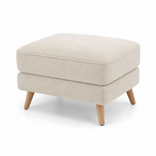 Fußhocker Polsterhocker Beige Bouclé-Polyester Rechteckig 70 x 60 x 45 cm